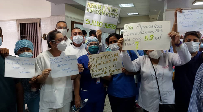 Gremio de la enfermería del Sahum protesta por mejoras salariales