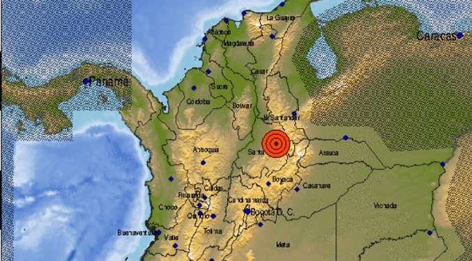 Registran un sismo de de 4,7 grados en Colombia