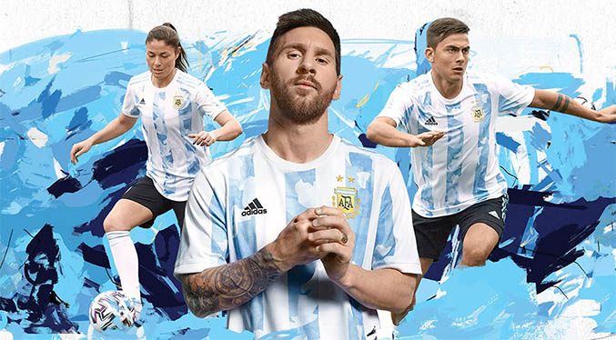 Con Messi como uno de los modelos, presentaron la nueva camiseta de Argentina