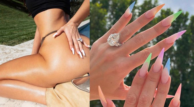 Khloe Kardashian presume un anillo de diamantes en medio de rumores de compromiso