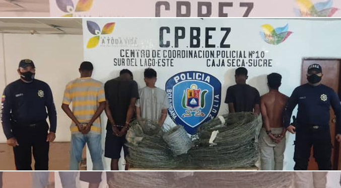 Cpbez detiene a cinco sujetos tras hurtar en una hacienda en Sucre