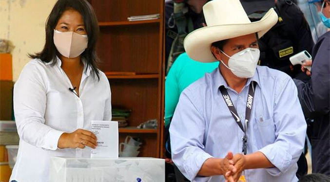 Recuento del 95 % confirma segunda vuelta entre Castillo y Fujimori en Perú