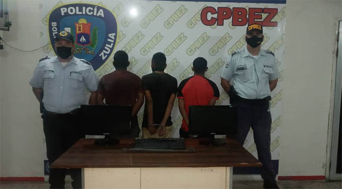 Policía regional detiene a tres individuos por robar empresa de seguros en Maracaibo