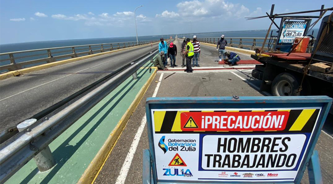 Ejecutan mantenimiento en el sistema de cubrejuntas y anclaje del Puente sobre el Lago de Maracaibo