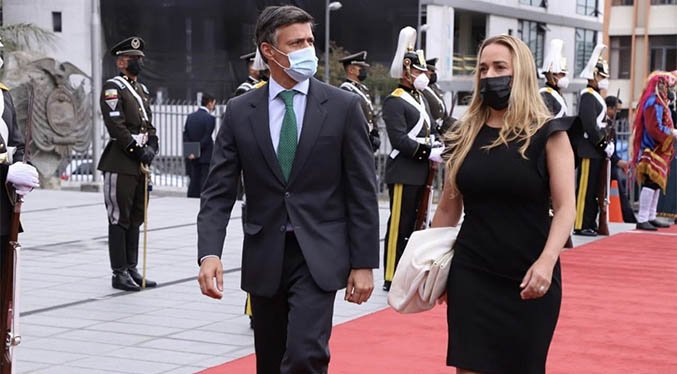 Leopoldo López asiste junto a su esposa a investidura de Lasso en Ecuador