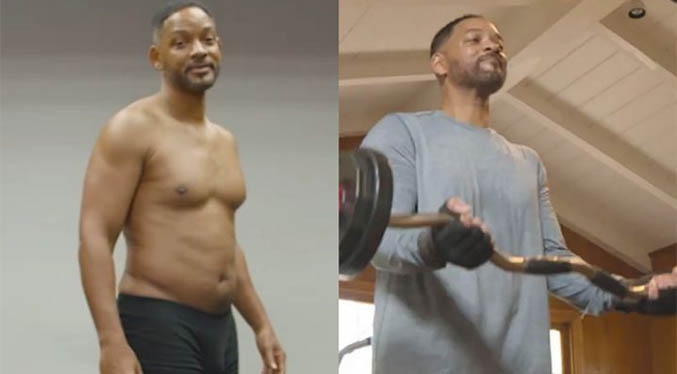 Will Smith descalifica su cuerpo antes de ponerse en forma en el gimnasio (Video)