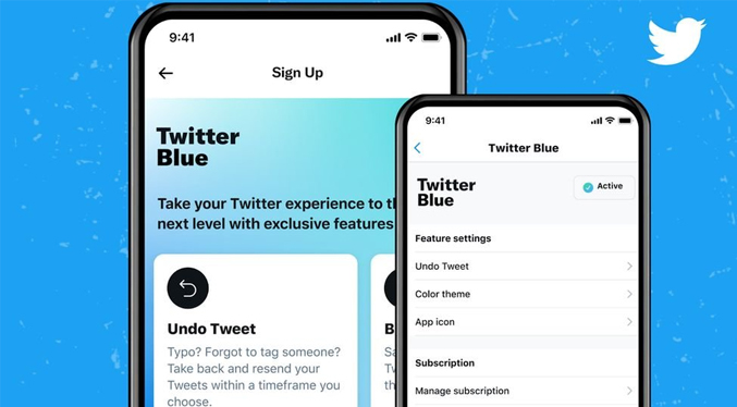 Lanzamiento del servicio de suscripción Twitter Blue en Australia y Canadá