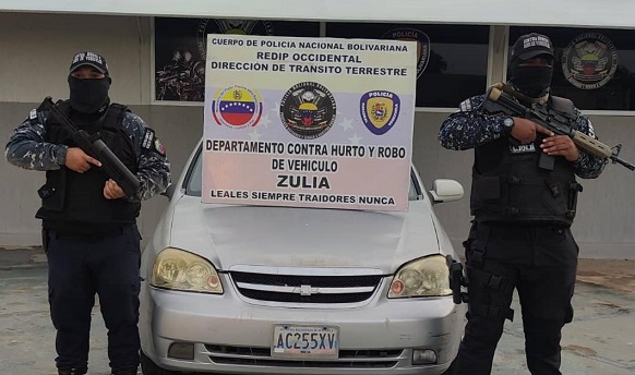 PNB recupera vehículo robado en la parroquia Olegario Villalobos