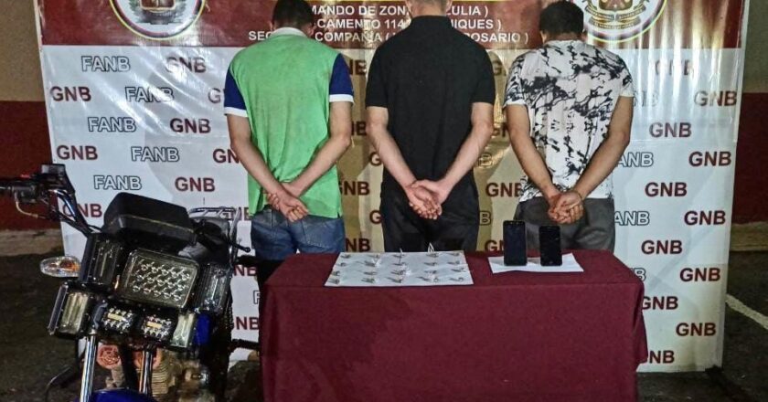 Capturan a tres extorsionadores y distribuidores de droga de la banda de «Gigi» en la Villa del Rosario