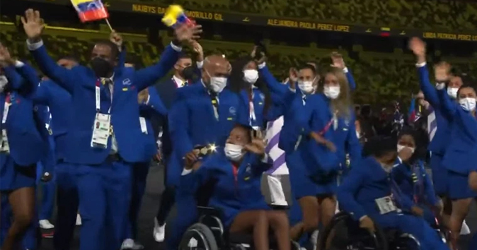 Delegación venezolana desfila en la apertura de los Paralímpicos de Tokyo