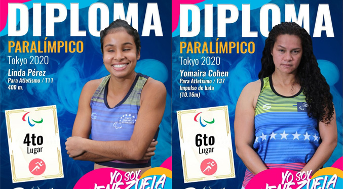 Venezolanas Linda Pérez y Yomaira Cohen ganan diplomas paralímpicos