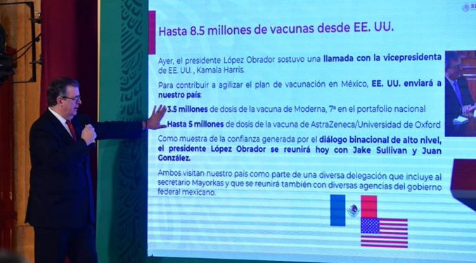 EEUU enviará a México 8,5 millones de dosis contra el COVID-19