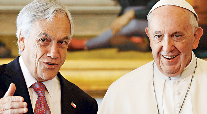 El papa Francisco y Piñera sostuvieron una reunión de una hora en el Vaticano
