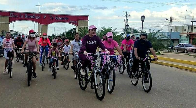 Realizan en Dabajuro Primera Rodada Ciclista Familiar en la lucha contra cáncer de mama