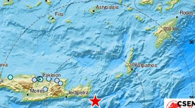 Reportan un terremoto de 6,3 en las costas de la isla griega de Creta