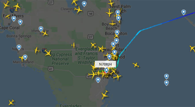 Aterriza en EEUU el avión G550 que trasladó a Alex Saab desde Cabo Verde