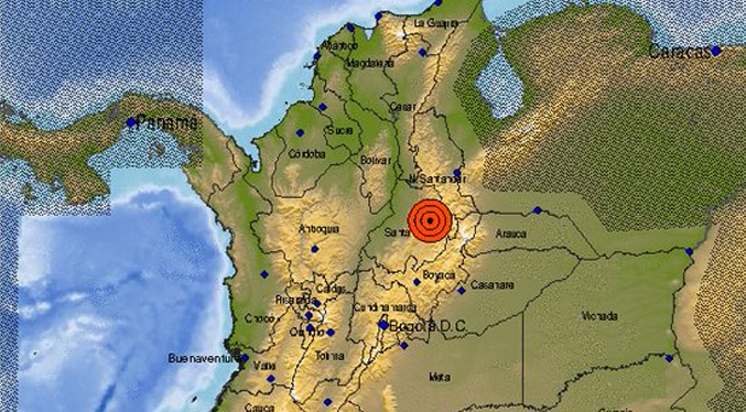 Sismo de magnitud 4,9 se sintió en el centro de Colombia