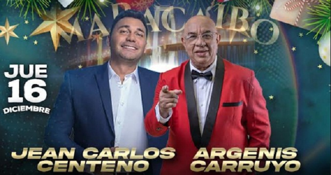 Jean Carlos Centeno regresa a Maracaibo con una fiesta navideña al lado de Argenis Carruyo