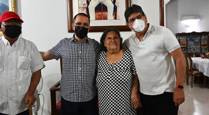 Jorge Arreaza visita a padres de Hugo Chávez en Barinas