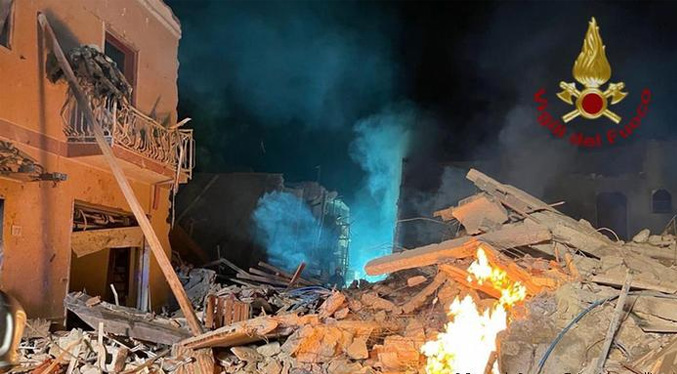 Derrumbe tras explosión por fuga de gas deja cuatro muertos en Sicilia