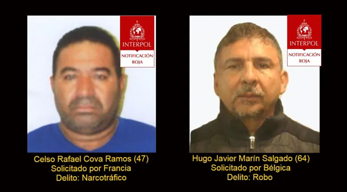 Dos venezolanos entre los más buscados por Interpol por narcotráfico y robo