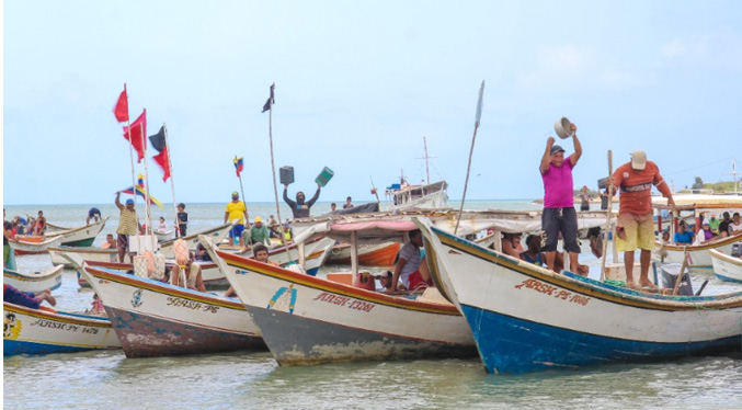 Pescadores en Margarita protestan por fallas en el suministro de combustible