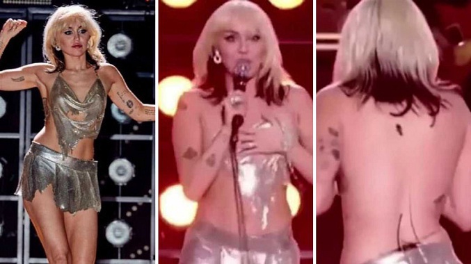 Miley Cyrus casi queda desnuda en pleno show de Fin de Año
