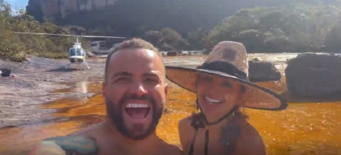 Nacho y Melany Mille registran su paseo por Canaima (+Video)