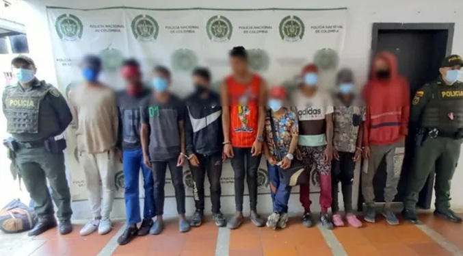 Capturan a nueve jóvenes venezolanos robando en Colombia