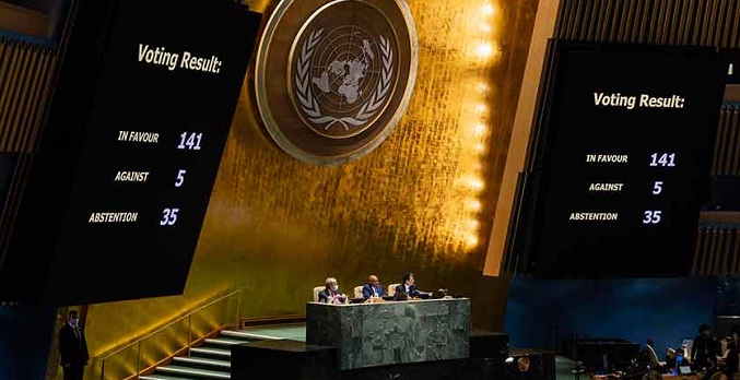 Asamblea General de la ONU condena la invasión rusa de Ucrania