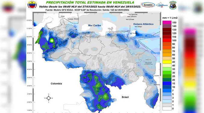 Inameh prevé nubosidad y descargas eléctricas en algunos estados este 27-M