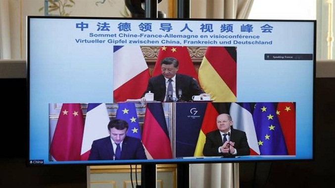 Macrón, Scholz y Xi hablan sobre Ucrania en videoconferencia