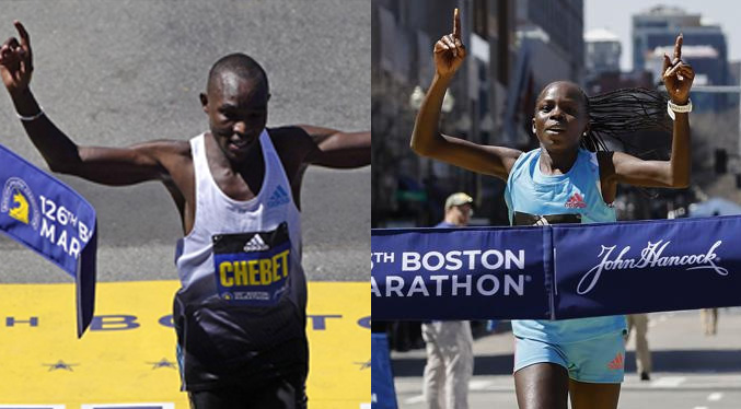 Kenianos Chebet y Jepchirchir ganan el Maratón de Boston
