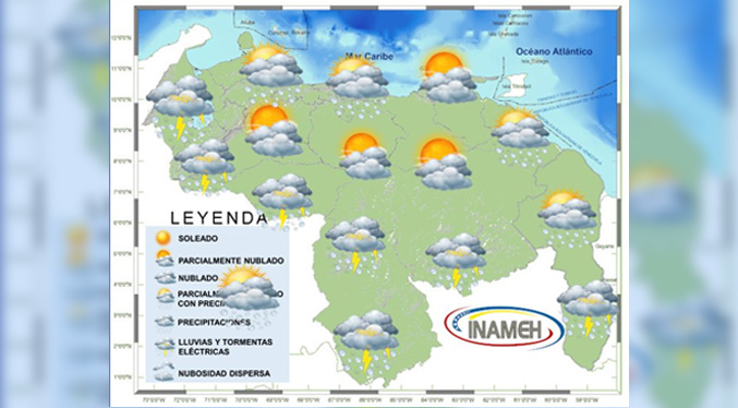 Inameh pronostica nubosidad en diversos estados del país