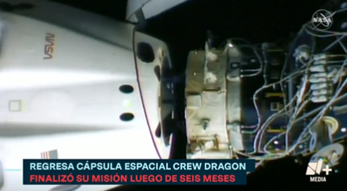 Cuatro astronautas emprenden el regreso a Tierra a bordo de una cápsula de SpaceX