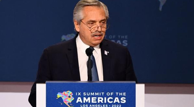 Alberto Fernández critica exclusión de Cuba, Nicaragua y Venezuela en la Cumbre de las Américas