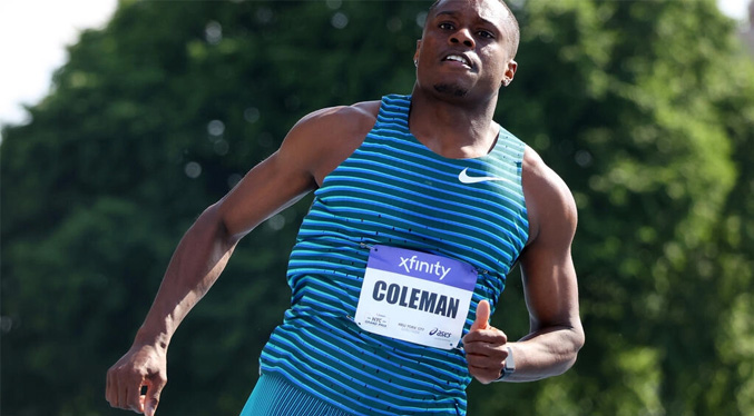 Coleman busca un golpe en la mesa en el Campeonato de Atletismo de Estados Unidos