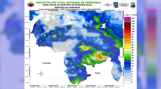 Inameh pronostica lluvias en gran parte de Venezuela