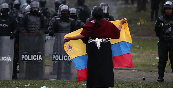 Líder de protestas niega tener intención de derrocar al presidente de Ecuador