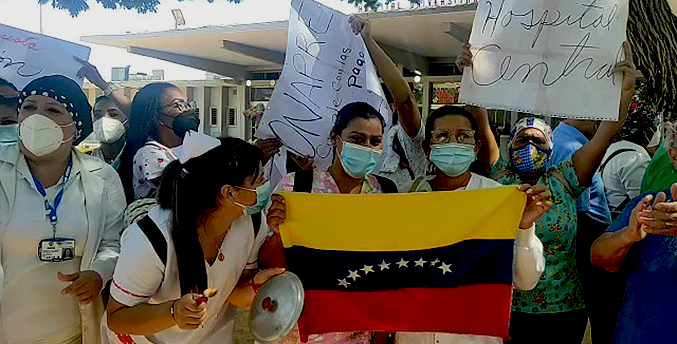 Personal de enfermería protesta en el HUM para exigir cumplimiento del contrato colectivo (Video)