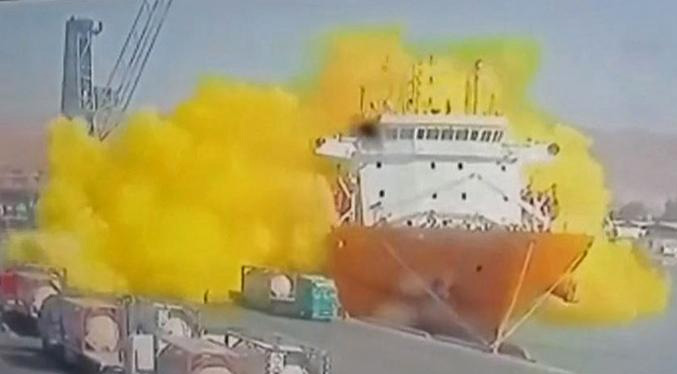 Fuga de gas en puerto de Jordania deja diez muertos y más de 200 heridos (Video)