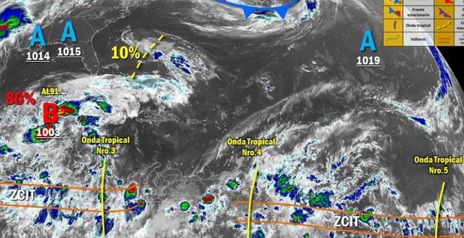 Onda tropical número cuatro se ubica en el Esequibo