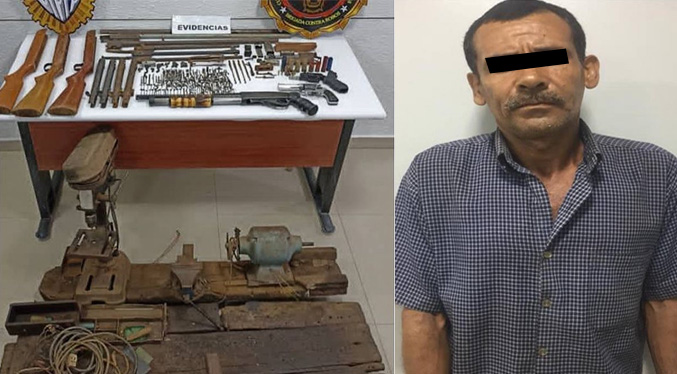 Capturan a exfuncionario policial por fabricación de armas para azotes