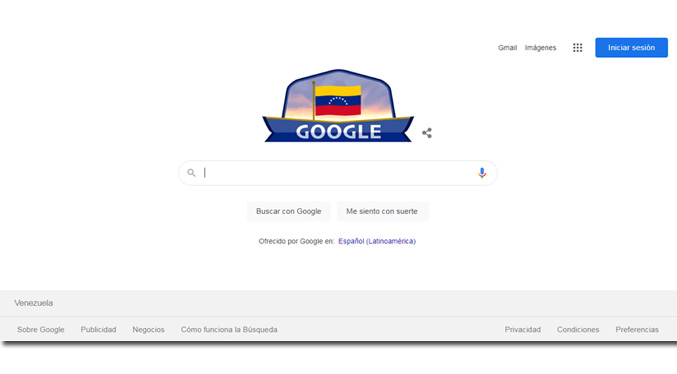 Google se une a la celebración de la Independencia de Venezuela con un «doodle»