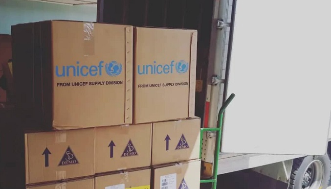 Sahum recibe tercer cargamento de medicamentos, insumos y equipos de bioseguridad de Unicef