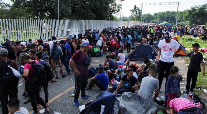 Venezolanos entre los mil migrantes que inician nueva caravana desde el sur de México este 28-A