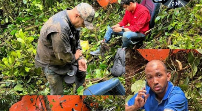 Cae helicóptero en montaña de Panamá y uno de sus seis ocupantes avisa por video