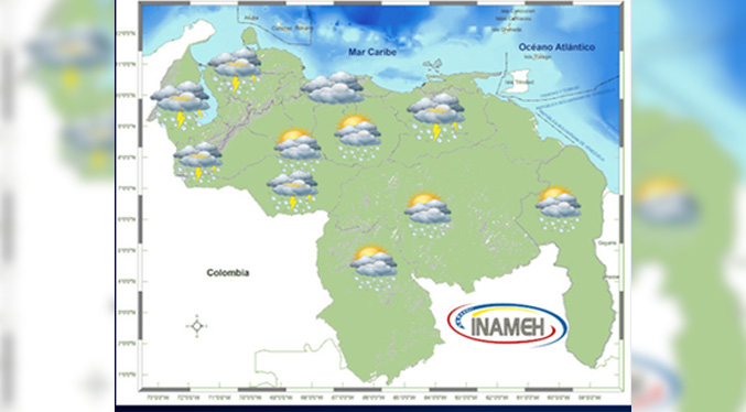 Inameh pronostica lluvias con descargas eléctricas y ráfagas de vientos en gran parte del país