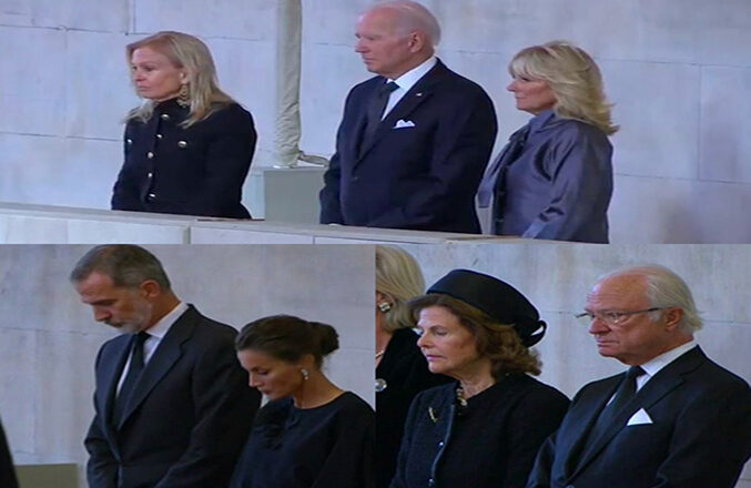 Dignatarios y altos representantes políticos presentan sus respetos ante el féretro de Isabel II