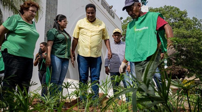 Siembran más de 150 plantas en Plaza de La República con el Plan Maracaibo Verde